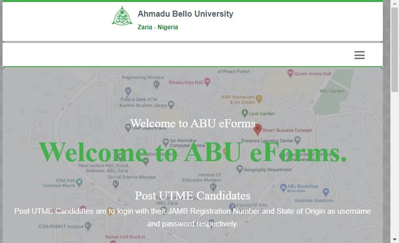 ABU Zaria Student Portal
